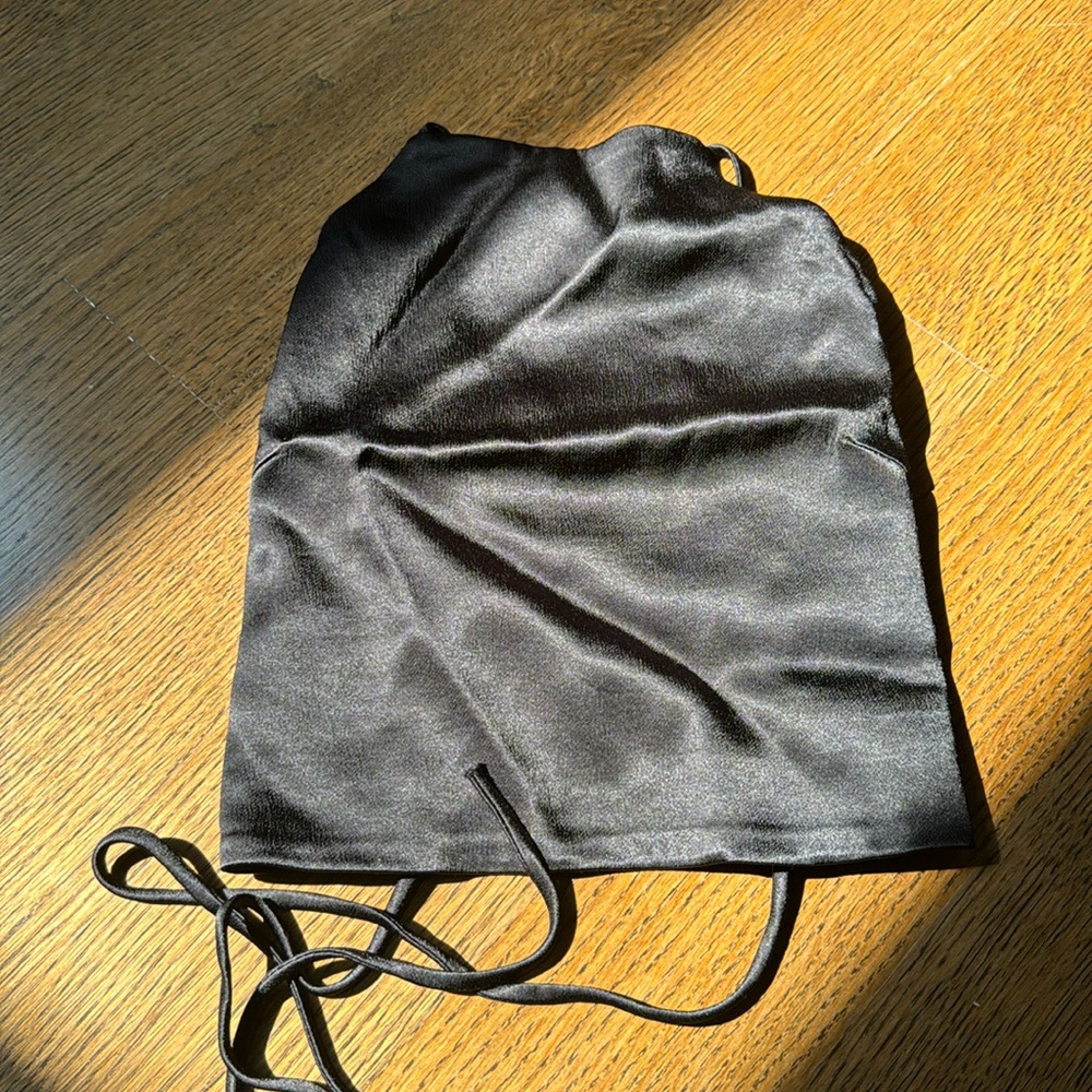SHINY BLACK ZARA TOP - size small
